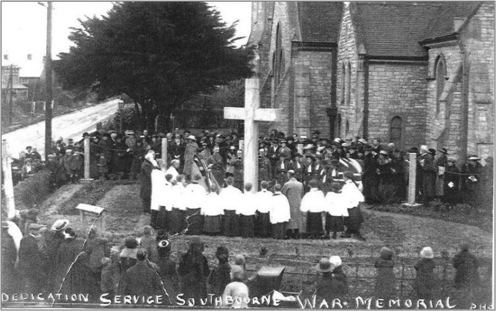 Southbourne War Memorial consecration on 6th January 1921