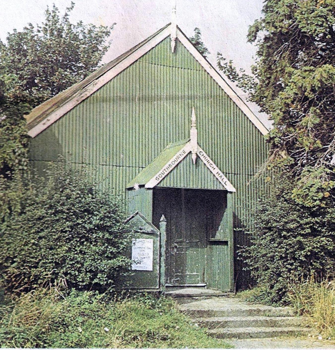 St Johns Church hall.  A Corrugated iron structure off Stein Road. 