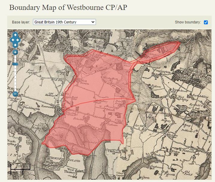 19th Century map of Westbourne Parish
