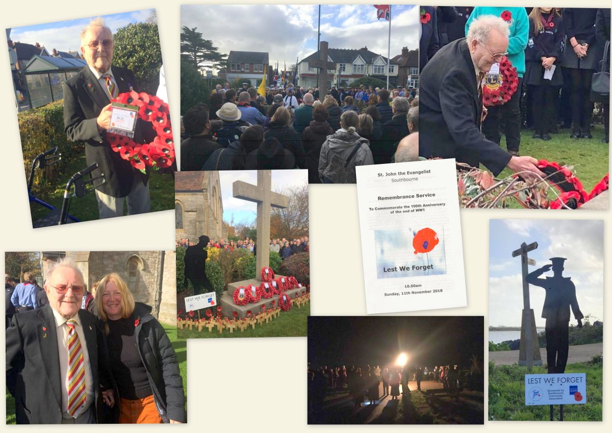 Bill, one of our Age Concern members laying a wreath in 2018
