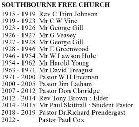 Free Church Pastors 2022